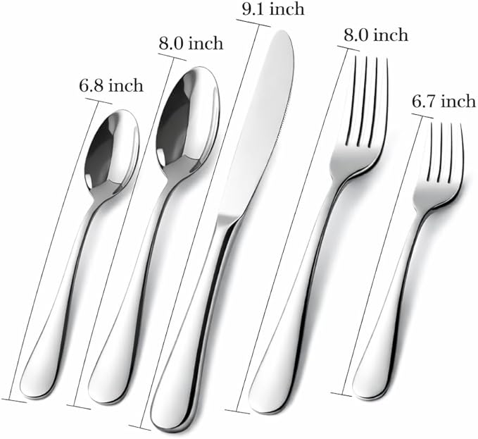 Silverware Set 30-Piece Stainless Steel Flatware Cutlery Set for 6 Mirror Polished Dishwasher Safe Tableware Set for Home Kitchen Wedding Party