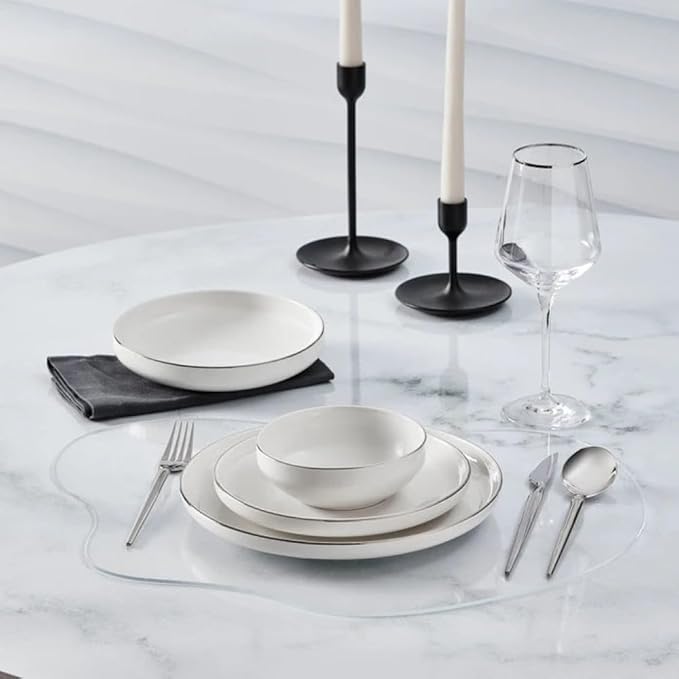 Karaca Streamline New Saturn V2 Platinum Dinner Set for 6 People 24-Piece