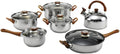 12 Pieces of Stainless Steel Cookware Set 6 Kinds of Kitchen Pot Combination Frying Pan Soup Pot Milk Pot Kettle Set PotKettle B12 Pc-Kettle B-12 pc