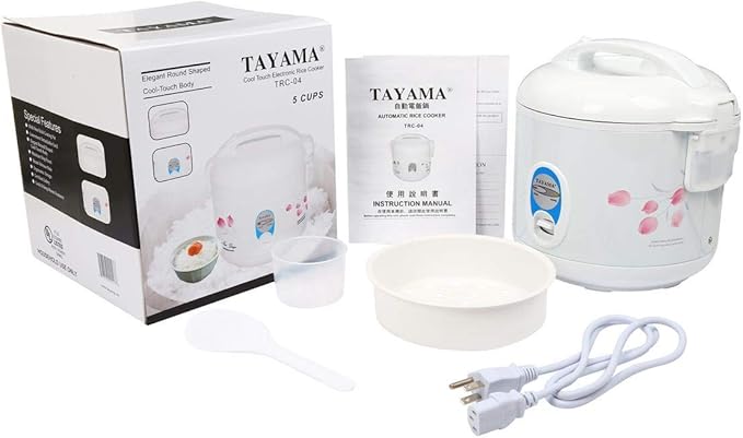TRC-04 Cool Touch 5-Cup Rice Cooker and Warmer with Steam Basket White