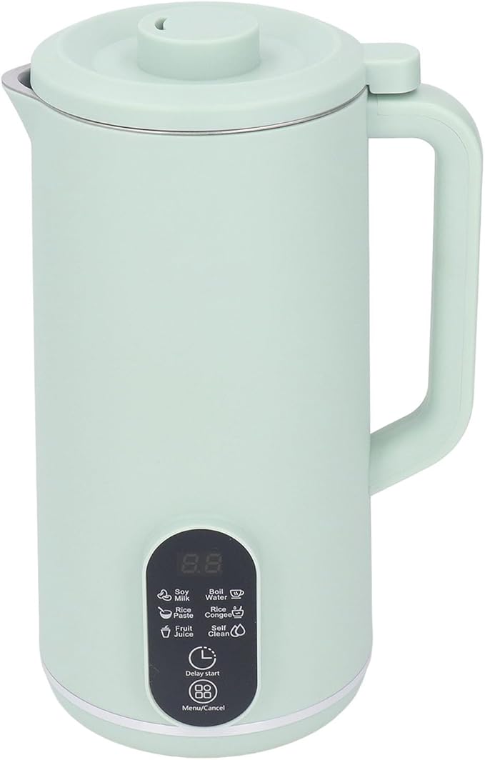 Multifunctional Blender 10 Leaf Stainless Steel Blades Filter Free Smoothie Maker Juicer Soymilk Maker with Intelligent Reservation for Soups Sauces Baby Food and More (Green US Plug 110V)