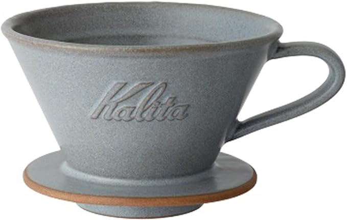 Carita Coffee Dripper Mino Ware High Heat Retention Pottery for 2 to 4 People Sand Gray #02105 Wave Series Made in Japan Drip Equipment For 2 People For 4 Cups Porcelain Stylish Outdoor