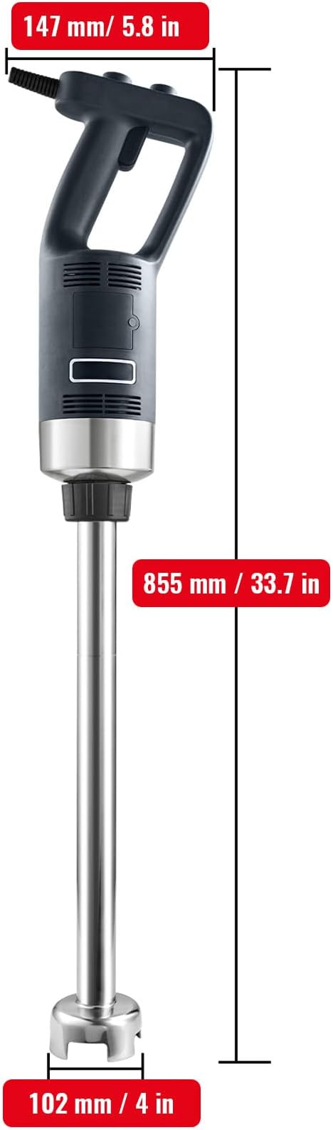 Happybuy Commercial Immersion Blender 500W Heavy Duty Hand Mixer Variable Speed Stick Mixer with 304 Stainless Steel Blade Versatile for Soup Smoothies Purees Baby Food