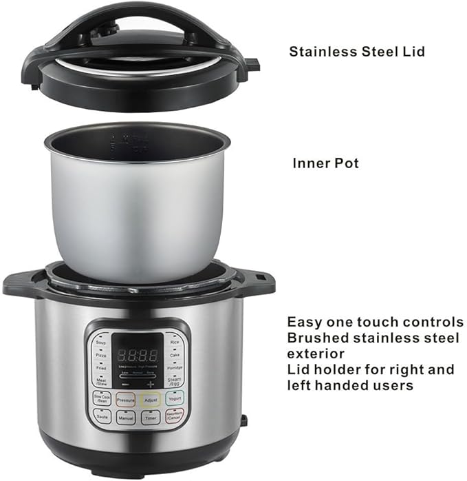 Electric rice cooker multifunctional pressure cooker steaming and stewing machine with a large capacity of 6L suitable for essential small appliances in home kitchens/restaurants