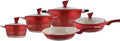 Non-Stick Cookware Set Marble 13Pieces Red Kochstelle
