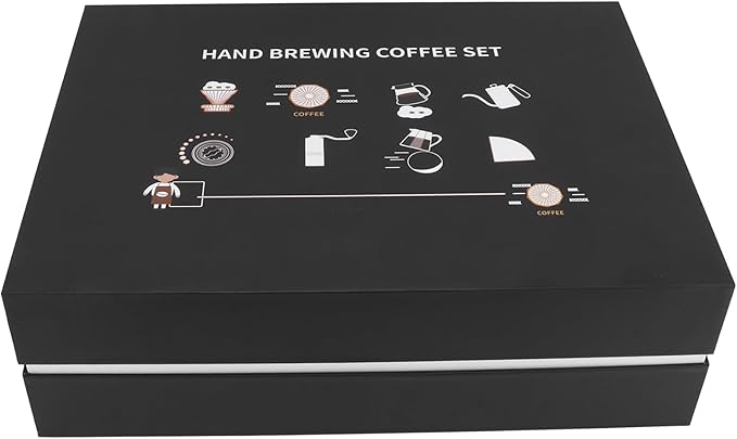 ZJchao Coffee Maker Set Brewer Drip Filter Funnel Kit Coffee Lovers (Beige hand-punched pot)