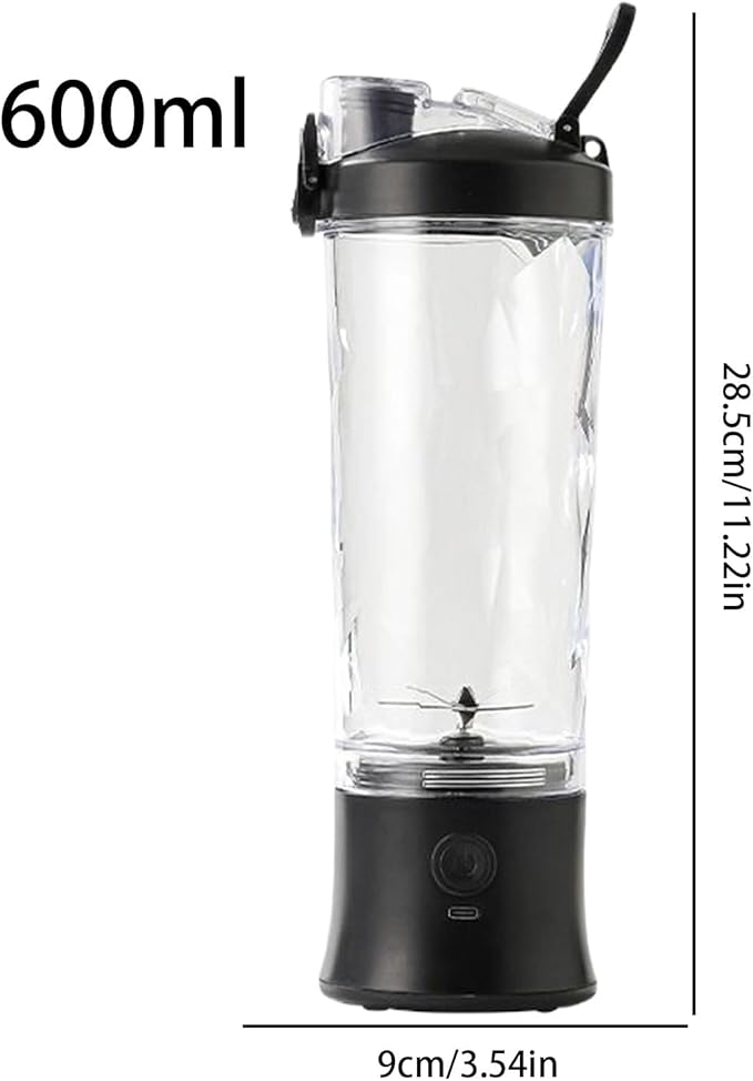 Electric Portable Blender - 600ml Fruit Juicer Multi Function Detachable Blender Rechargeable Shake Maker Tool Lightweight Travel Friendly Design High Performance Meal Prep Gear Dorm Camping
