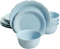 Lace 12-Piece Dinnerware Set Ceramic Tableware Hotel Plate and Bowl Dinner