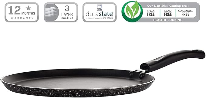 Priya Heavy Non-Stick Aluminium Dosa Tawa Diameter-29 Cm Thickness 4.0Mm (Large Black)
