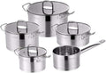 Kitchen Cookware Set 9 Piece Stainless Steel Cooking Pot &amp Pan Sets Induction Safe Saucepan Casserolewith Glass lid