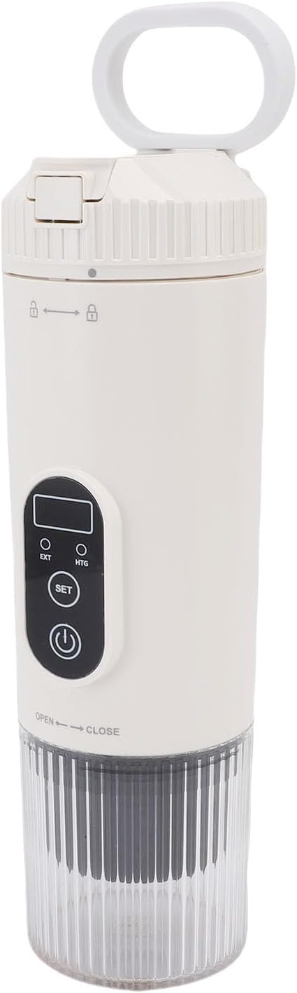 Portable Coffee Maker Electric Espresso Machine Travel Coffee Maker with 21 Bar Pressure &amp 7800mAh Battery Compatible with Capsules &amp Ground Ideal for Travel Camping (White)