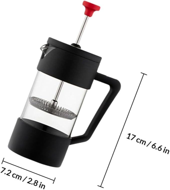 350ml Manual Press Coffee Maker Glass Coffee Pot with Stainless Steel Filter Heat-resistant Teapot for Home Brewing and Tea Preparation