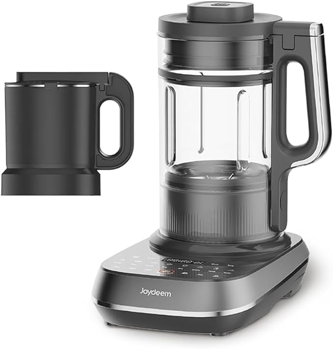 Joydeem Soymilk Maker Machine Heated Blender with Grind Cup Low Noise Variable Frequency Brushless Motor 1.75L Capacity Black JD-B1Pro