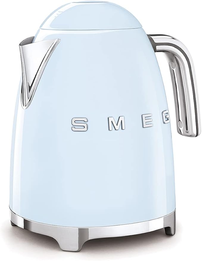 SMEG 50's Retro Style Electric Water Kettle with Automatic Shutoff Removable Base and Water Indicator KLF03PBUS Pastel Blue