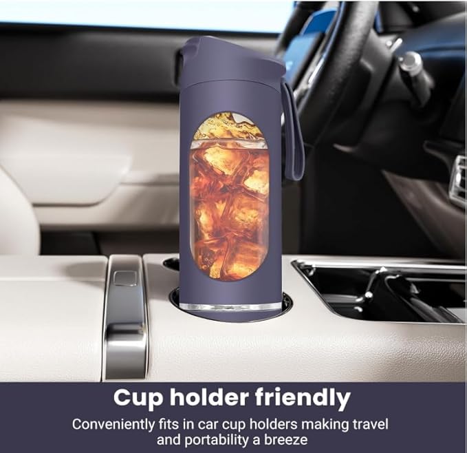 Portable Blender/juicer 12-Blade Cordless Smoothie Maker 15.2oz with Ice Crush Power USB-C Rechargeable Leakproof BPA-Free Self-Cleaning for Shakes Protein Juices Frozen Fruit (Purple 7.4V)