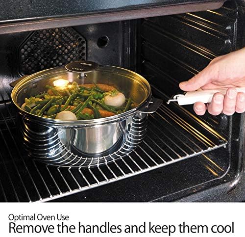 Cristel ST7CAKP 7 Piece set with Polished Stainless Handles Silver