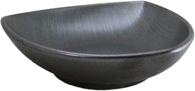 Ebros Gift Iron Black Clay Underglaze Technique Tetsu Kesho Porcelain Dinnerware Kitchen Set Asian Japanese Restaurant Supply (Pack of 5 Appetizer Salad Triangular Deep Serving Plates)