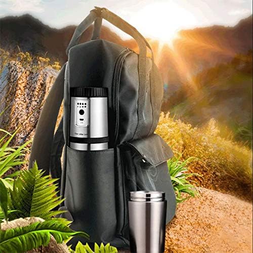 Portable Coffee Maker Stainless Steel Electric Grinding One Hand Cup 250Ml Mini Home Outdoor Coffee Pot Grinder (Silver) (Silver)