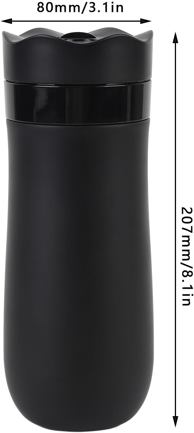 Yosoo French Press Coffee Maker Portable Stainless Steel Cup Double Wall Insulation 320ml Capacity Secure Locking Mechanism Lightweight Design Travel Outdoor Use