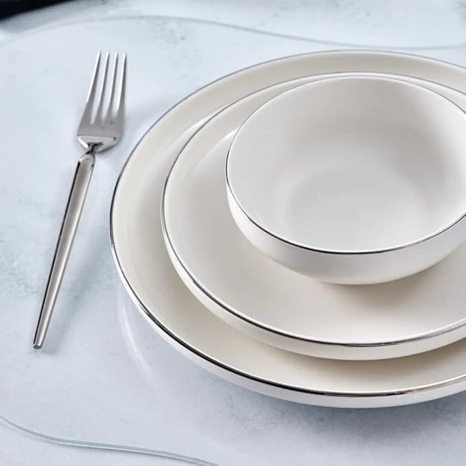 Karaca Streamline New Saturn V2 Platinum Dinner Set for 6 People 24-Piece