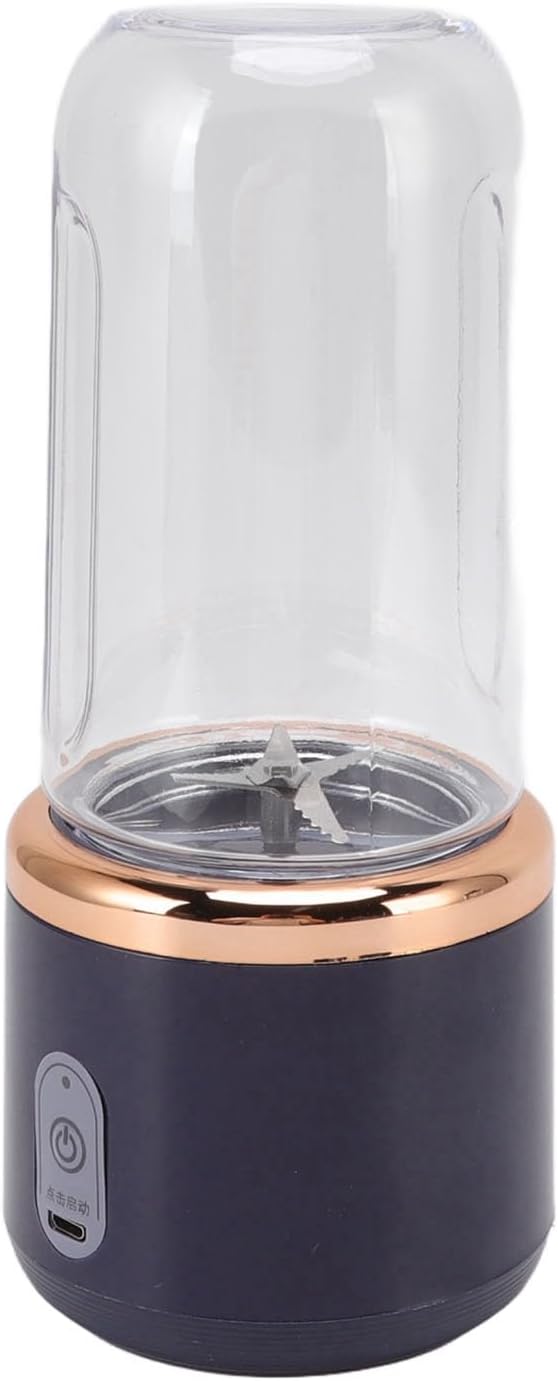 Acouto 300ml Cordless Portable Blender USB Charging Six Blades for Juices and Shakes with Bottle and Lid