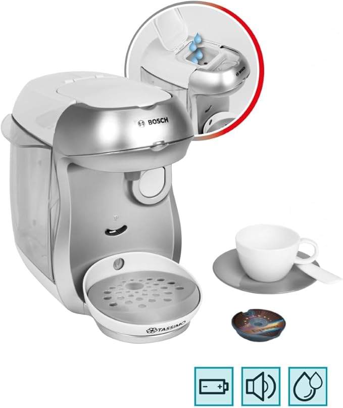 Theo Klein 9231 Bosch Tassimo Happy Electric Coffee Maker with Sound Effect Water Filling Possibility and Flow Function