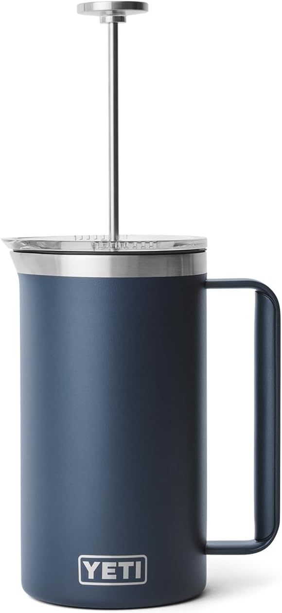 YETI Rambler 34 oz French Press with MagSlider Pitcher Lid Set Navy