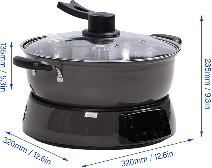 6L Large Capacity Rice Cooker – Electric Hot Pot with Lifting Fast Cooking Function Suitable for Steaming Rice Eggs &amp Hot Pot Use(Color:Coffee)