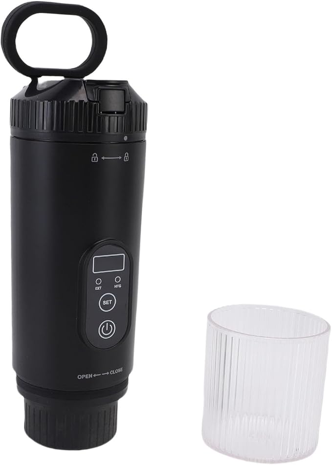Portable Coffee Maker Espresso Machine for DolceGusto Capsules &amp Coffee Grounds 100W 21Bar Cordless Heating Capsule CoffeeMaker Machine (Black)