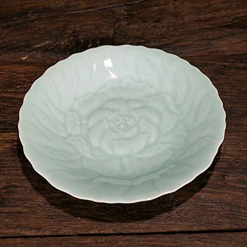 Plates Dinnerware 8 inches Celadon Dish with Penoy Microwave and Dishware Safe(set of 4)