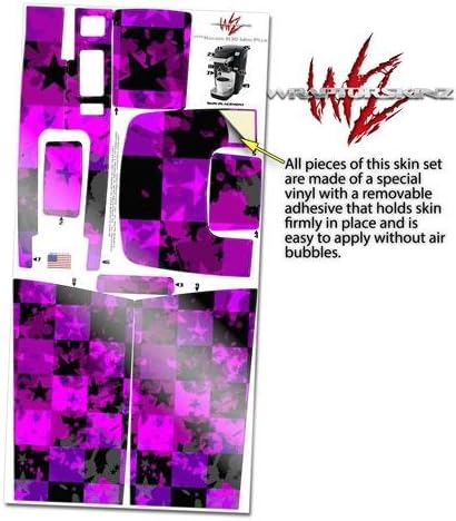 Decal Style Vinyl Skin compatible with Keurig K10 / K15 Mini Plus Coffee Makers Purple Star Checkerboard (COFFEE MAKER NOT INCLUDED)