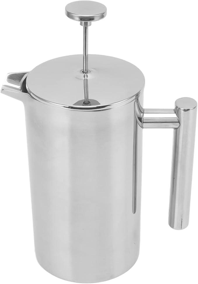 French Press Coffee Maker 304 Stainless Steel Double Wall Teapot Hand Brewed Coffee Press with Filter Screen350 800 1000ml for Kitchen Office(1000ML)