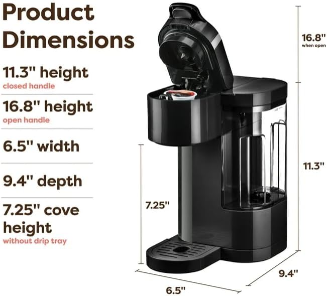 KeurigK K Express Essentials Single Serve K Cup Pod Coffee Maker 3 cup sizes (6 8 and 10oz) Fast Fresh Brew 30oz Removable Water Reservoir (Black)