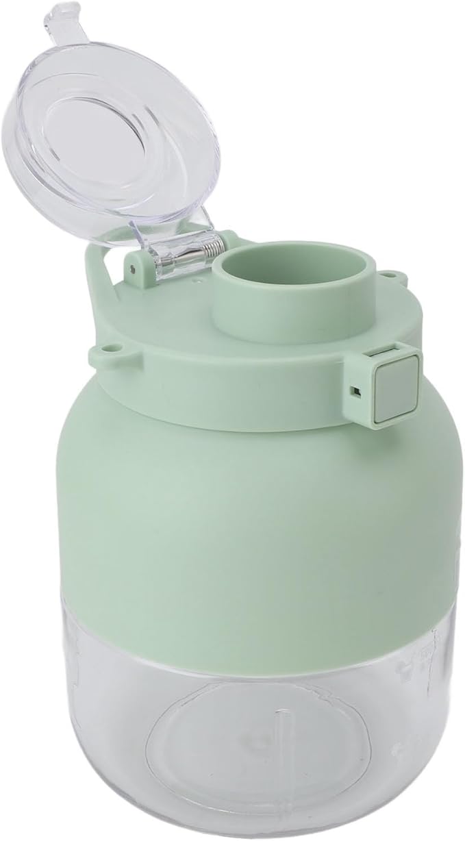 CCYLEZ Blender Cup Automatically Close Portable Electric Juicer Blender Dual Use with Double Lid for Outdoor (Light Green)