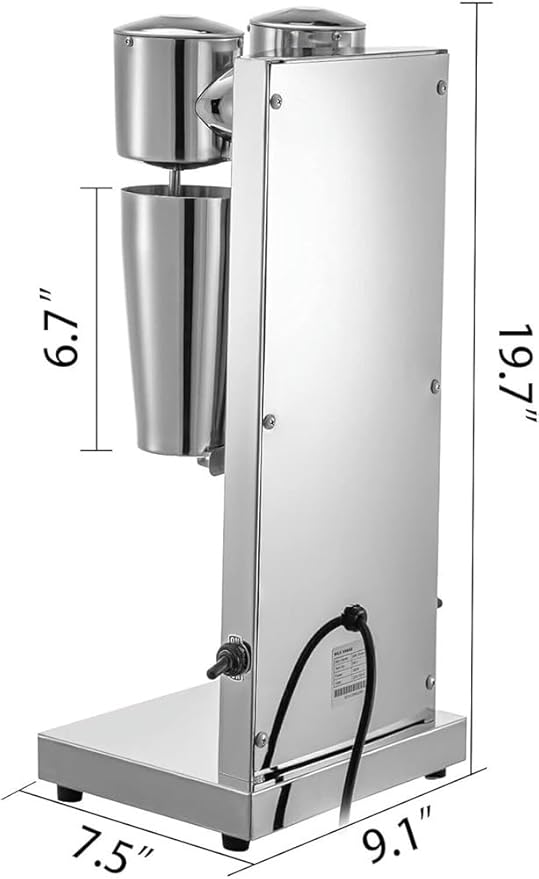Stainless Steel Double Heads Electric Silent Milk Shake MachineCommercial Milk Shaking Machine with 800ml Cup 18000RMP High Speed for Drink Mixer Shaking Maker Bubble