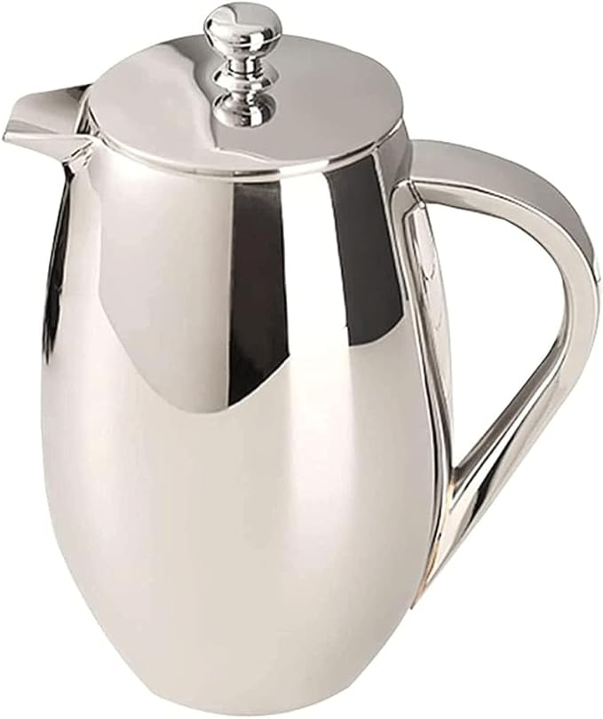 French Press Coffee Maker Double Walled Stainless Steel French Press/Tea Maker with Extra Filter Screens Dishwasher Safe
