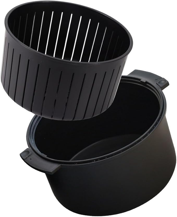 Banu Microwave Rice and Pasta Cooker Steamer with Strainer - Ceramic Far Infrared Rays Low Carb Function 8-Cup Capacity Mess-Free Design Dishwasher Safe - 2.4 Liter