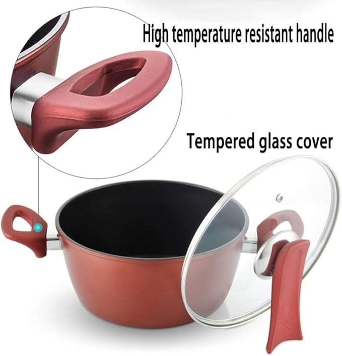 Kitchen Cooking Sets 3Pieces Cookware Set Wok Soup Pot with Glass Lid Frying Pan Wrought Iron Non-Stick Cooking Pot Set Kitchen Cookware Sets