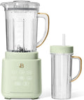 Beautiful PowerExact Blender System with PrecisionSense Technology 700W Motor 50oz Tritan Jar 20oz Personal Cup Stainless Steel Blades (Sage Green)
