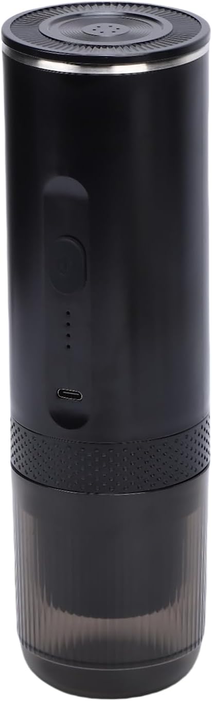 GLOGLOW Portable Maker USB Rechargeable Dual Use Coffee Machine with 20Bar Pressure for Travel and Home (Black)