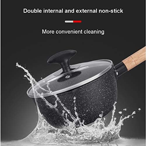 Cooking Pots and Pans Set Porridge Soup Ramen Milk Pot Non Stick Pot Korean Breakfast Cookware Set Japanese Kitchen Utensils(18cm)