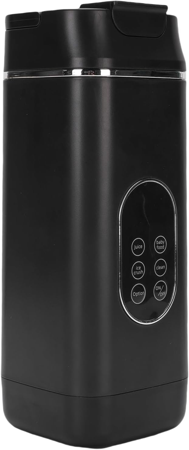Portable Blender 12 Vane/Wing System Digital Display USB Rechargeable Personal Blender with 420ML Cup for Travel Outdoor Sports (Black)