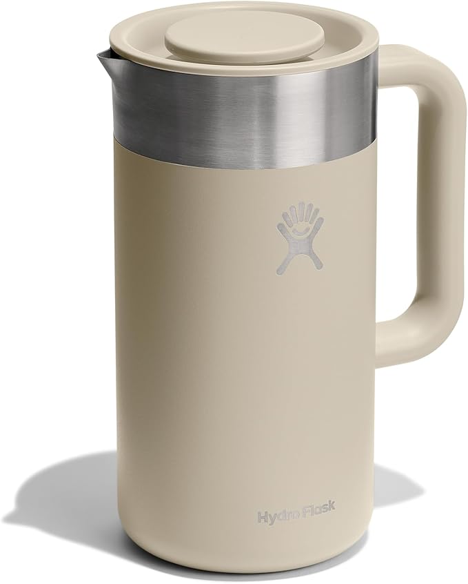 Hydro Flask French Press- Insulated Stainless Steel Coffee Maker Camping and Outdoors Oat Tan