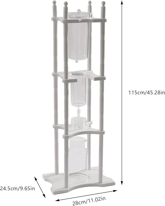 Cold Brew Coffee Maker Iced Coffee Maker Machine Slow Drip Tower 2.5L/84.5Oz Wooden Drip Coffee Maker Dripper Set Ice Tea Maker 25 Cups