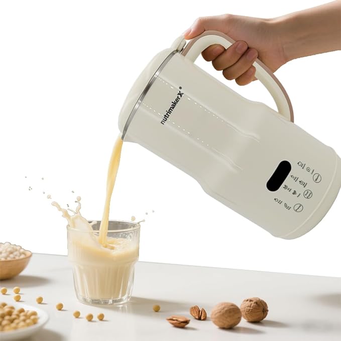 8-in-1 Automatic Nut Milk Maker Blender 40.6oz Homemade Almond Oat Coconut Soy Plant-Based &amp Non-Dairy Milks Soybean Machine with Delay Start Keep Warm Self-Cleaning &amp Boil Water Funct