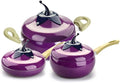 20cm Creative Eggplant Style Kitchen Smoke-Free and Non-Stick Pot Set Soup Pot Milk Pot Frying Pan and Frying Pan Cookware Set