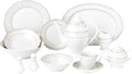 Atara-57 57 Piece Wavy Dinnerware Set &amp Porcelain China Service for 8 People - Atara