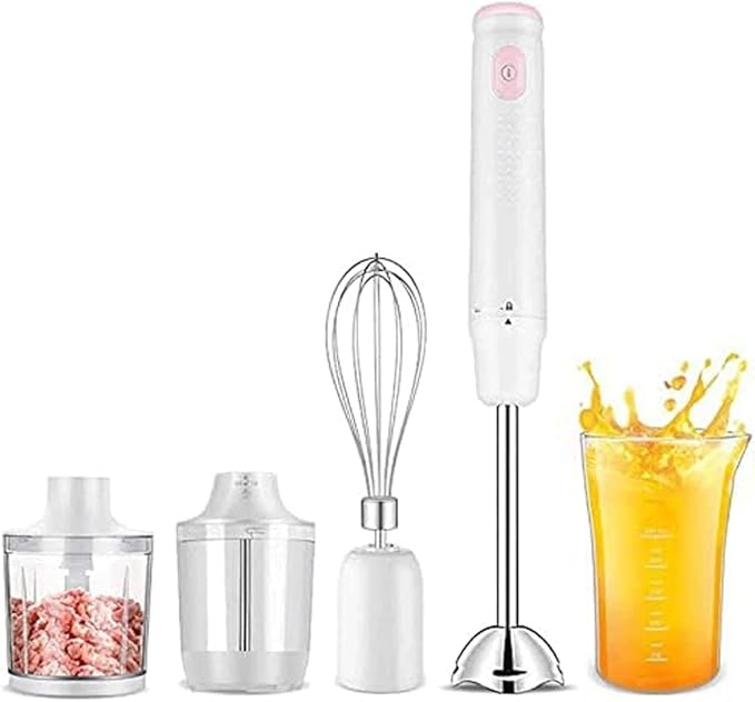 Multi-Purpose Hand Blender Heavy Duty Copper Motor Brushed 304 Stainless Steel with Whisk Milk Frother Attachments