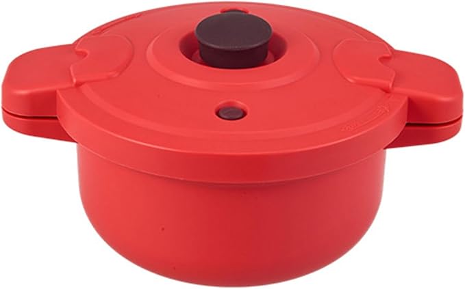 Microwave Rice Cooker Small Food Grade PP Kitchenware Anti Scald Handle Easy Clean No Fire Cookware Soup Pot