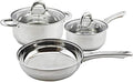 Cookware Set3-PieceSaucepan Casserole Milk Pot Frypans with Glass Lid Comfortable HandleSuitable for Gas and Induction CookerEasy to Clean Saute Pan